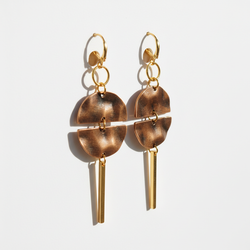Blossom Gold Leverback Earrings - Elegant Luxury Photography