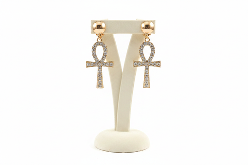Crystal Ankh Earring Display