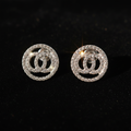 Crystal Circle Stud Earrings - Velvet