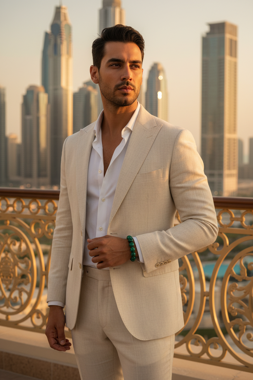 Dubai Male Model with Malachite Bracelet