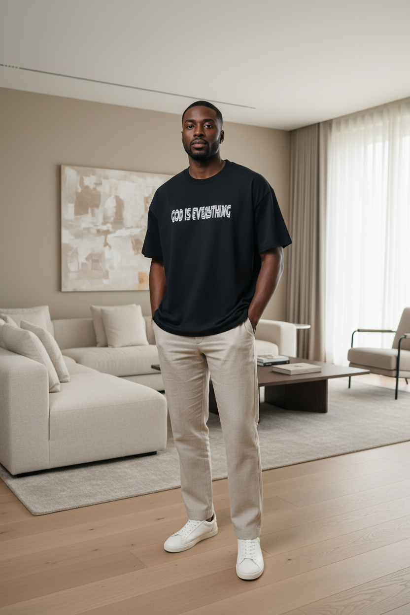 Elegant Black Man in God Is Everything Tee