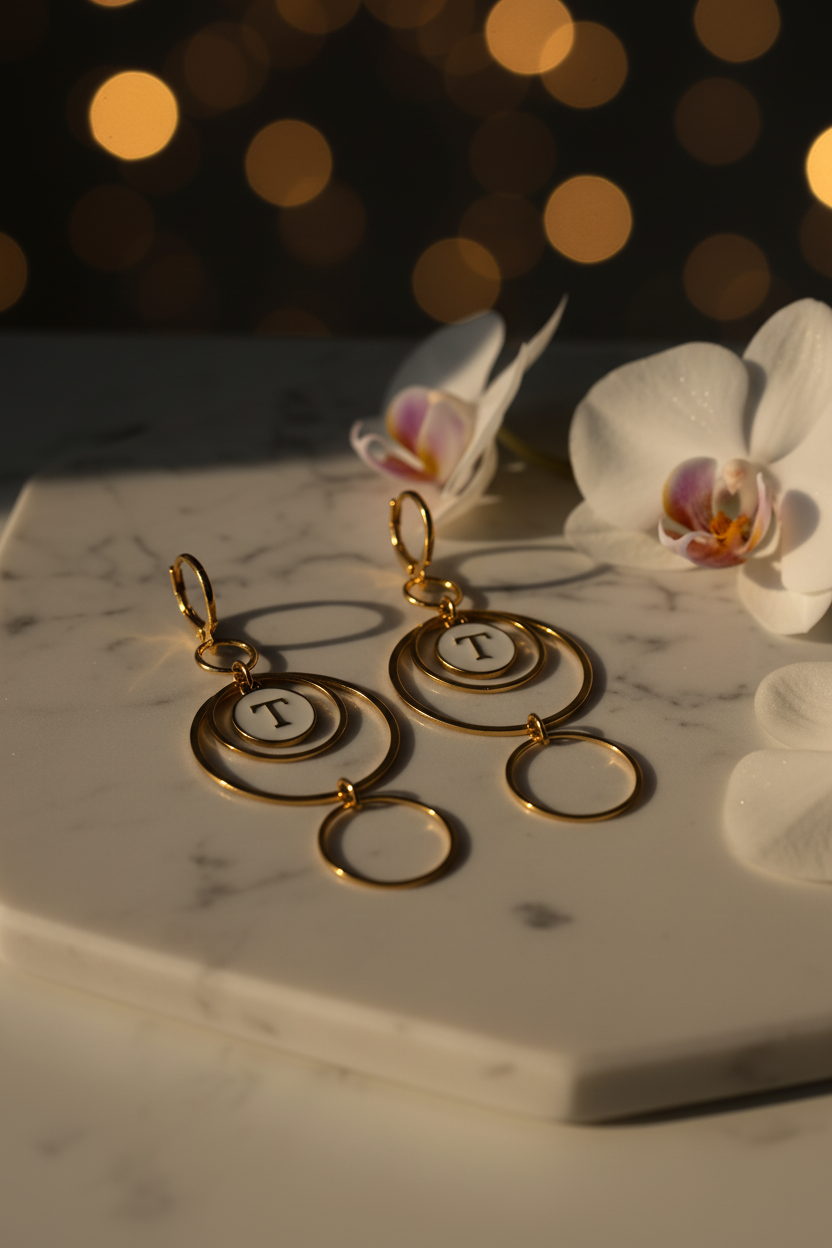 Gold Earrings – Darker Background