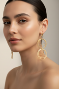 Gold-tone leverback earrings lifestyle image