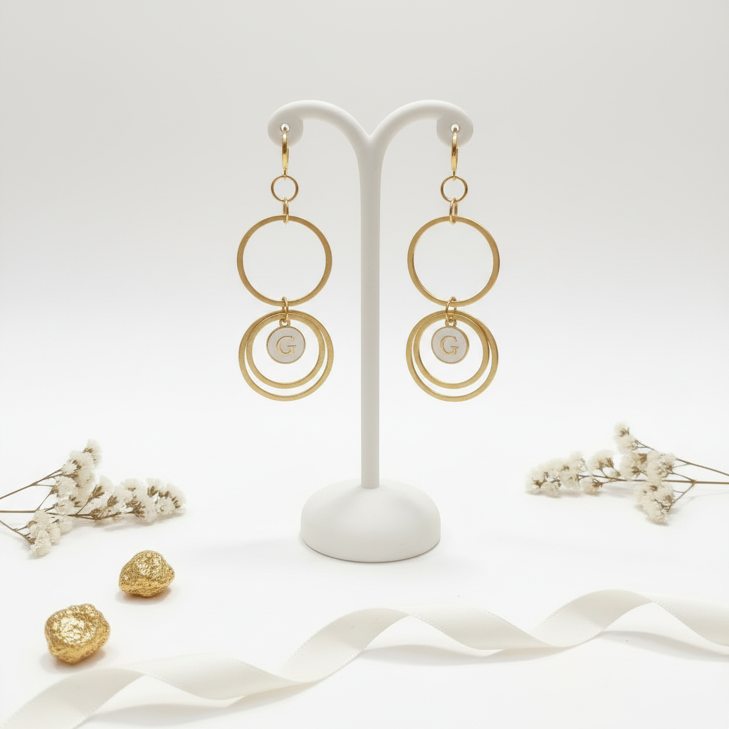 Minimalist elegant gold leverback earrings